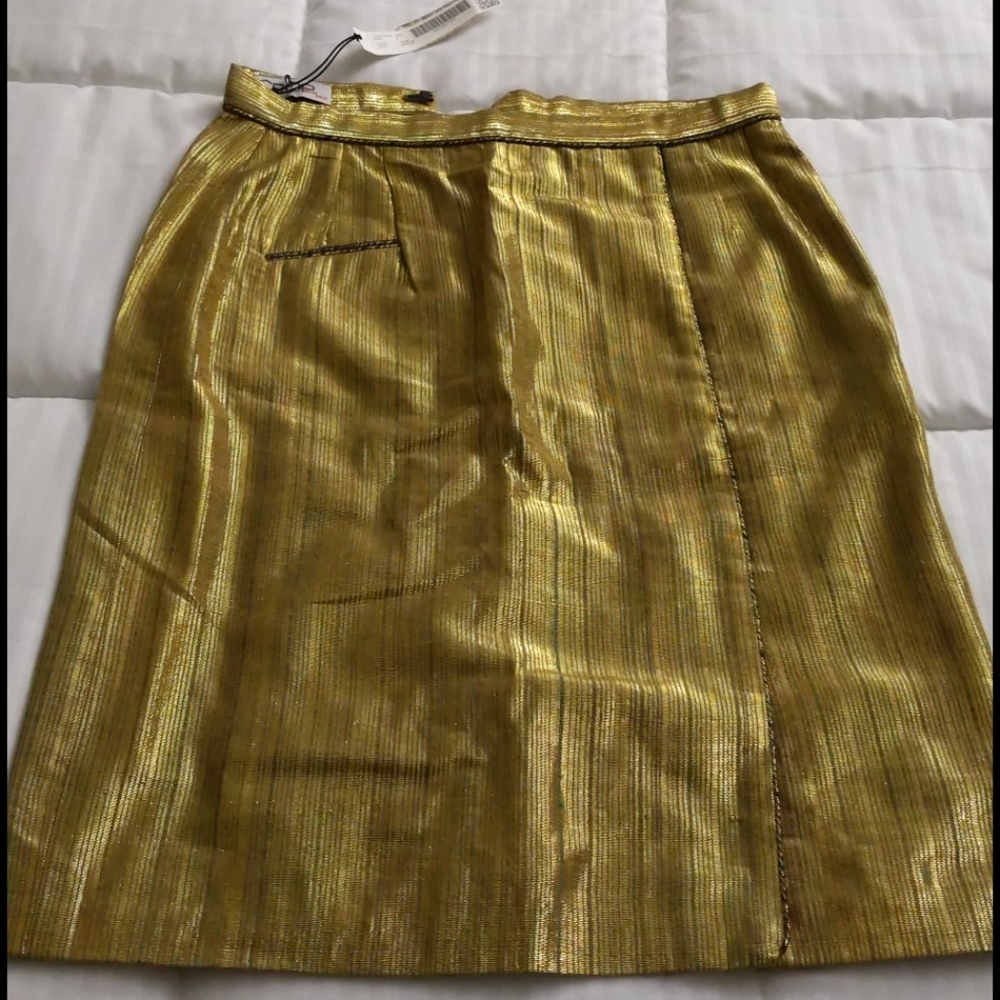 NWT Crop by David Beck Gold Pencil Skirt
